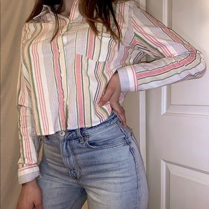 Forever 21 Button Down Striped Top